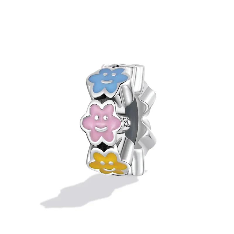 (image for) PANDORA Style Colorful Cloud Smiley Face Charm Clip - SCC2188 - View 2