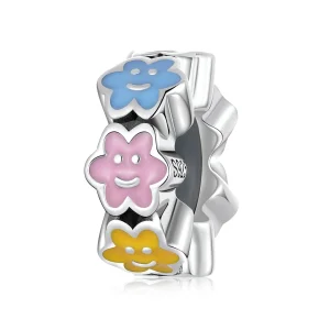 (image for) PANDORA Style Colorful Cloud Smiley Face Charm Clip - SCC2188