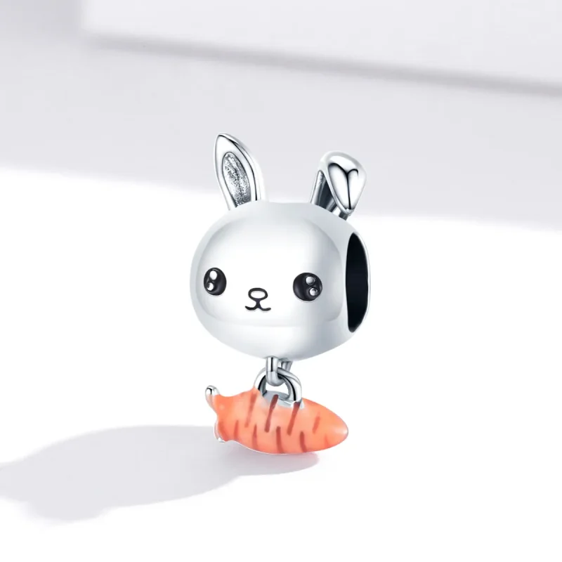 (image for) PANDORA Style Cute Rabbit Carrot Charm - BSC272 - View 2