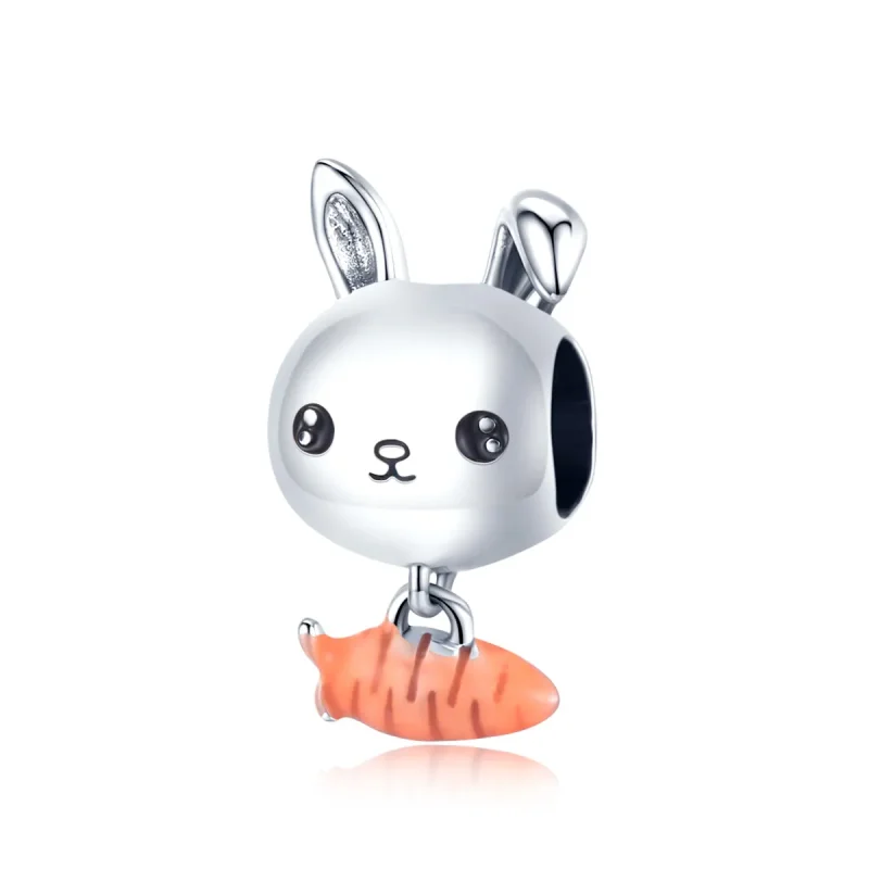 (image for) PANDORA Style Cute Rabbit Carrot Charm - BSC272 - Product Image