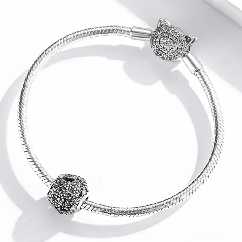 (image for) PANDORA Style Embossed Flowers Charm - SCC2097 - View 3