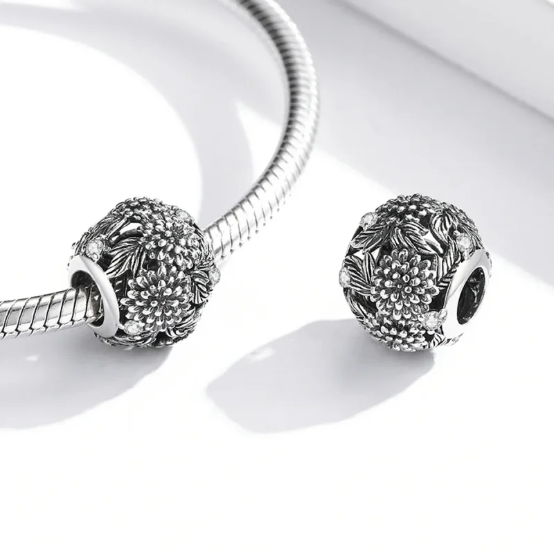 (image for) PANDORA Style Embossed Flowers Charm - SCC2097 - View 4
