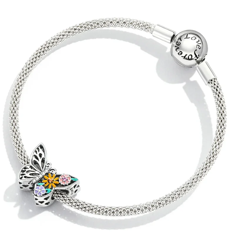 (image for) PANDORA Style Flower Butterfly Charm - BSC588 - View 4
