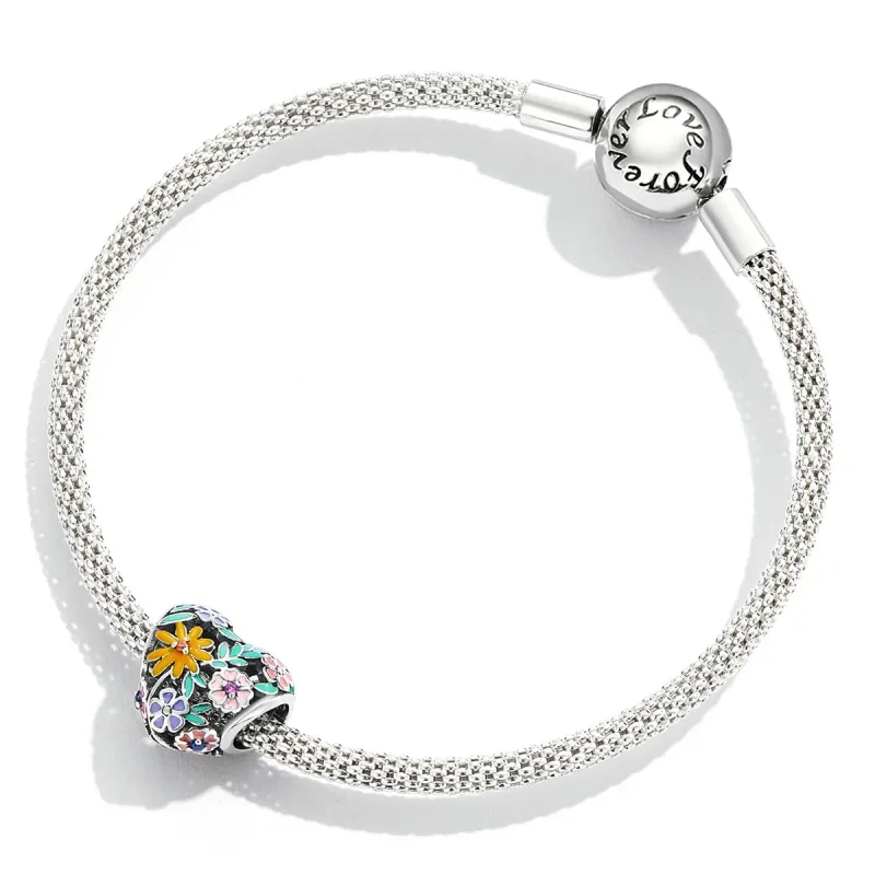 (image for) PANDORA Style Flower Heart Charm - BSC590 - View 4