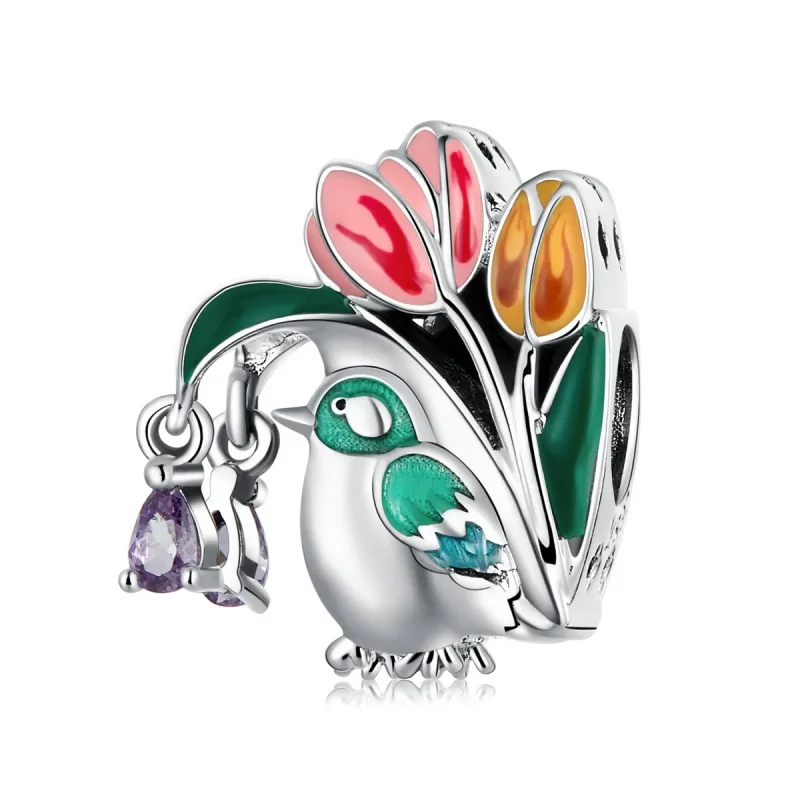 (image for) PANDORA Style Flowers and Birds - Rain Charm - SCC2193 - Product Image