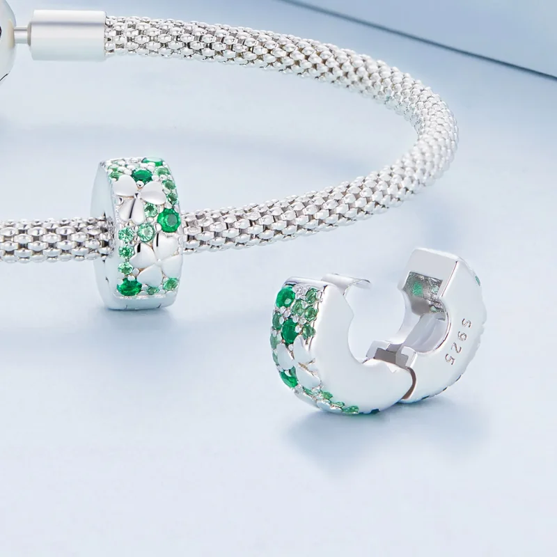 (image for) PANDORA Style Four Leaf Clover Charm Clip - BSC678 - View 4