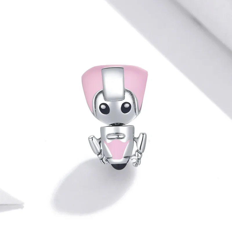 (image for) PANDORA Style Pink Baby Robot Charm - SCC1774 - View 2