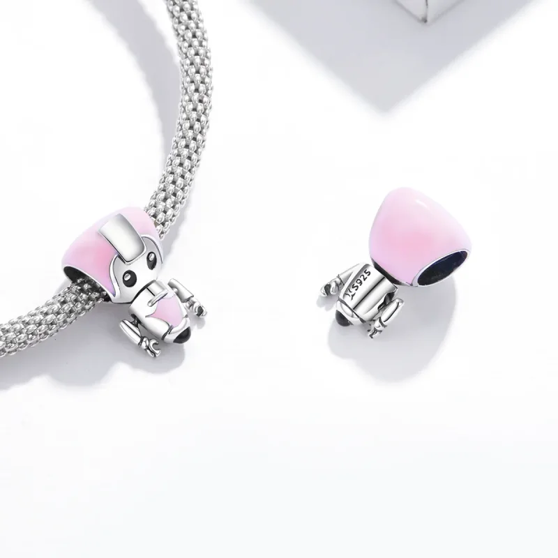 (image for) PANDORA Style Pink Baby Robot Charm - SCC1774 - View 4