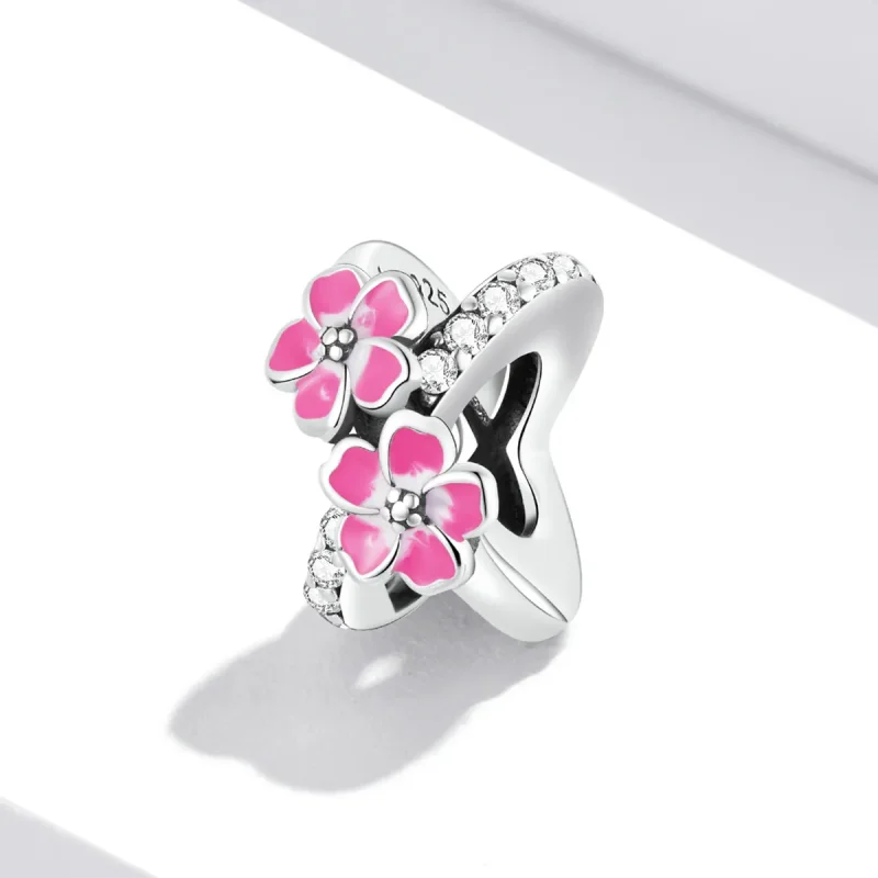 (image for) PANDORA Style Pink Flowers Safety Chain - SCC2139 - View 2