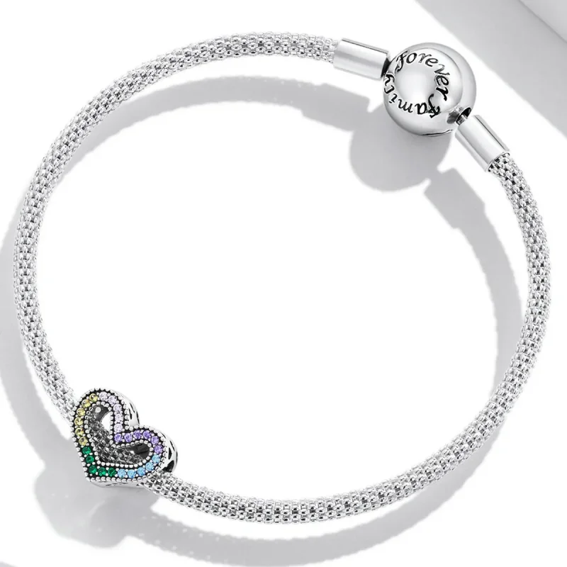 (image for) PANDORA Style Rainbow Heart Charm - SCC2137 - View 3