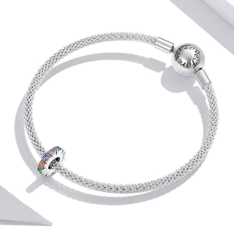 (image for) PANDORA Style Rainbow Stone Safety Chain - BSC473 - View 3