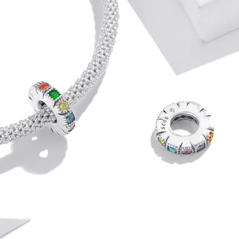 (image for) PANDORA Style Rainbow Stone Safety Chain - BSC473 - View 4