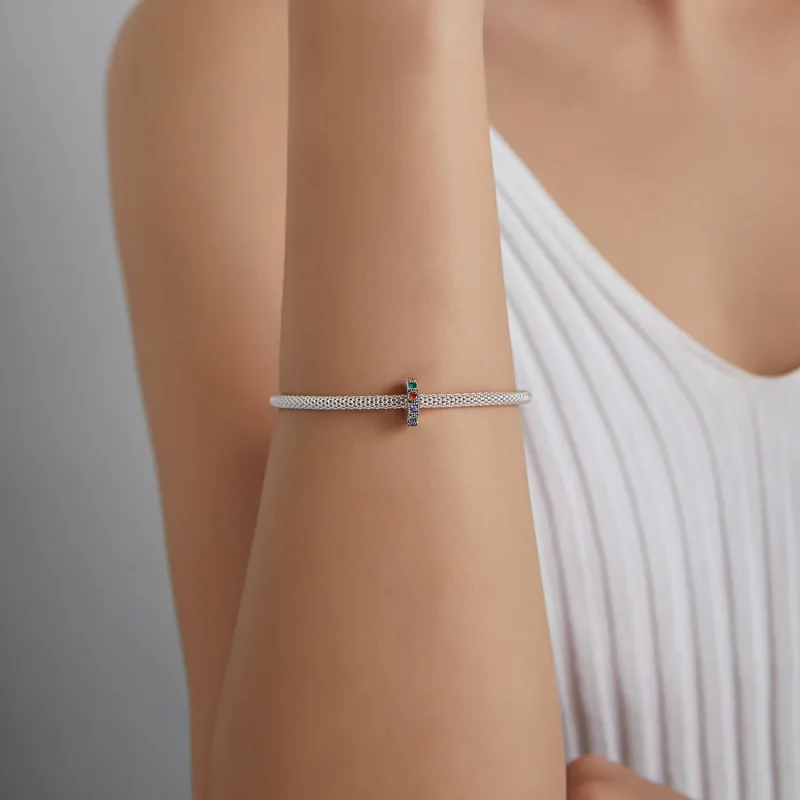 (image for) PANDORA Style Rainbow Stone Safety Chain - BSC473 - View 5