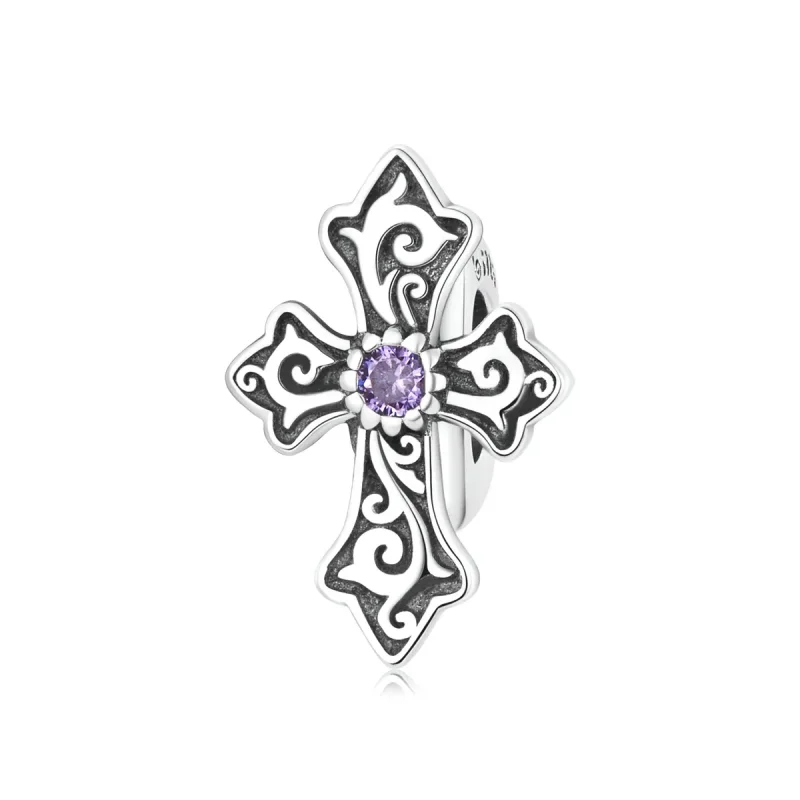 (image for) PANDORA Style Retro Pattern Cross Charm - BSC583 - Product Image