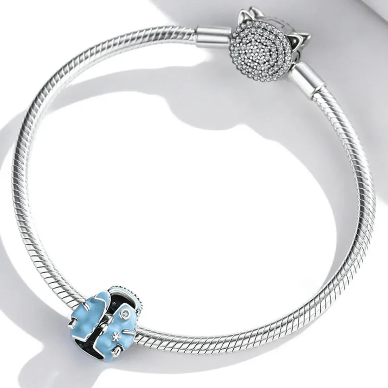 (image for) PANDORA Style Sky Blue Down Jacket Charm - SCC1999 - View 3