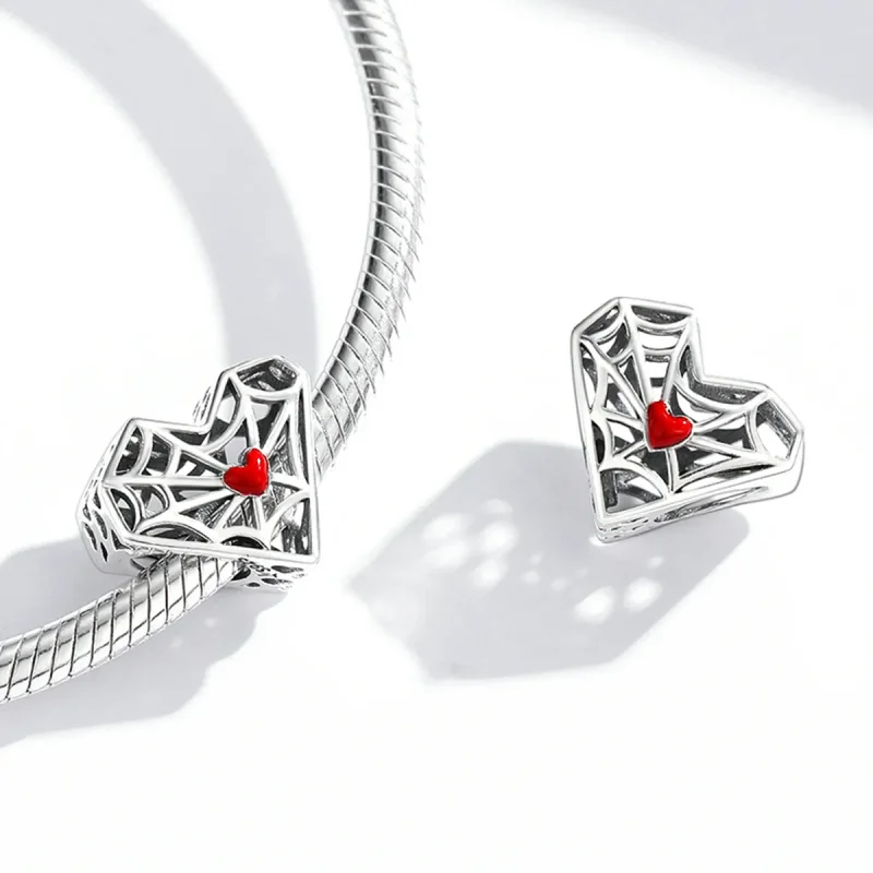 (image for) PANDORA Style Spider Web Heart Charm - SCC1958 - View 4
