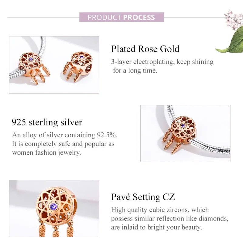 (image for) Pandora Style Charm, Dream Catcher Rose Gold - SCC330-C - View 8