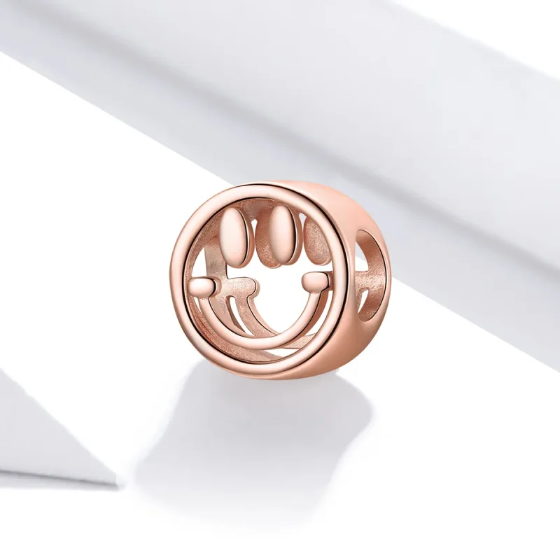 (image for) Pandora Style Rose Gold Charm, Lucky Smile - SCC1787 - View 2