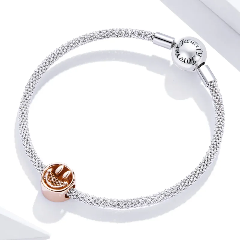 (image for) Pandora Style Rose Gold Charm, Lucky Smile - SCC1787 - View 3
