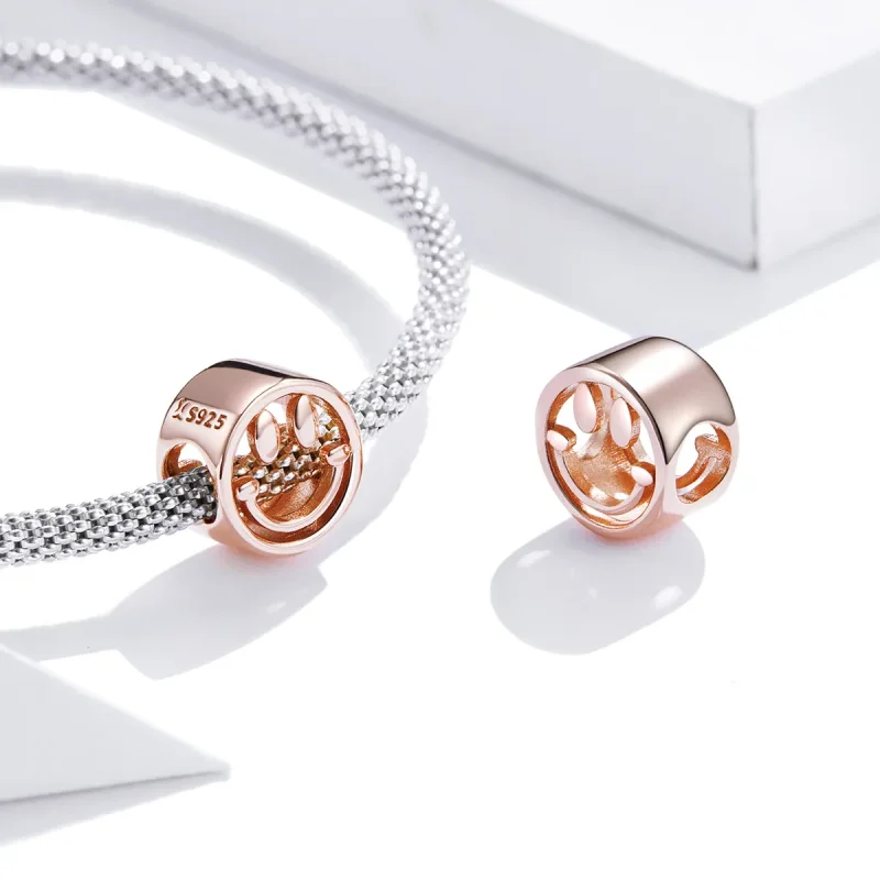 (image for) Pandora Style Rose Gold Charm, Lucky Smile - SCC1787 - View 4