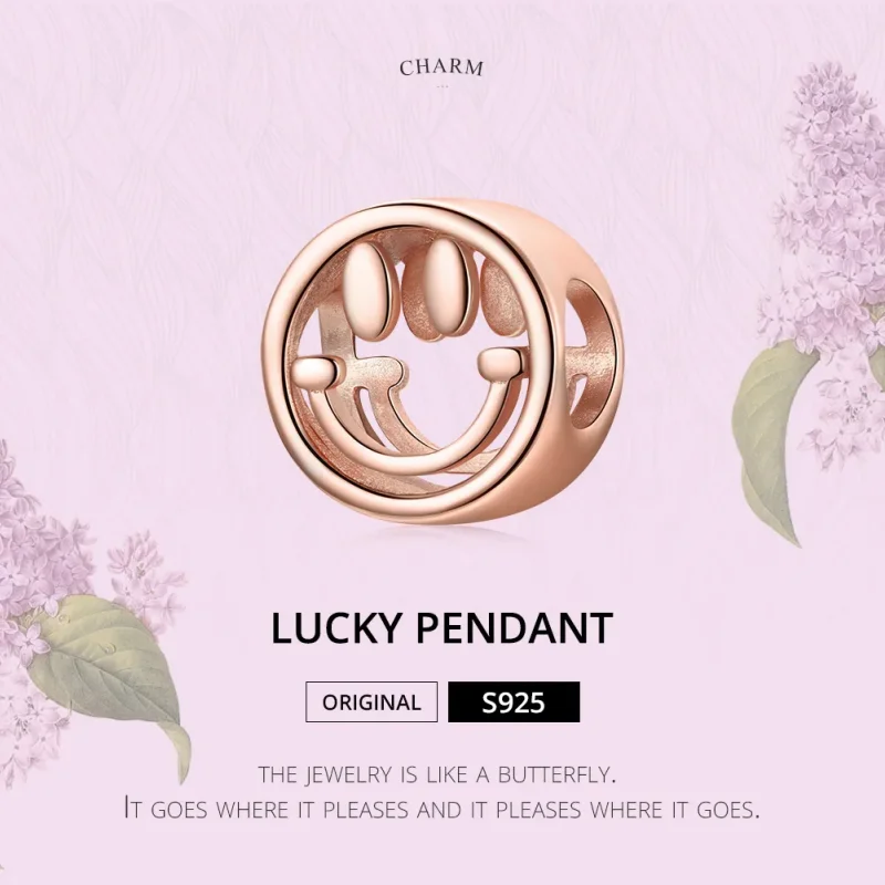 (image for) Pandora Style Rose Gold Charm, Lucky Smile - SCC1787 - View 6