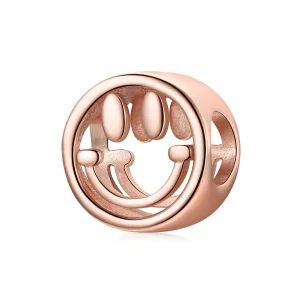 (image for) Pandora Style Rose Gold Charm, Lucky Smile - SCC1787