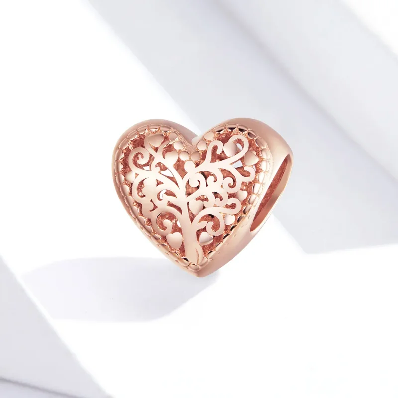 (image for) Pandora Style Rose Gold Charm, Rose Family Tree - BSC215 - View 4