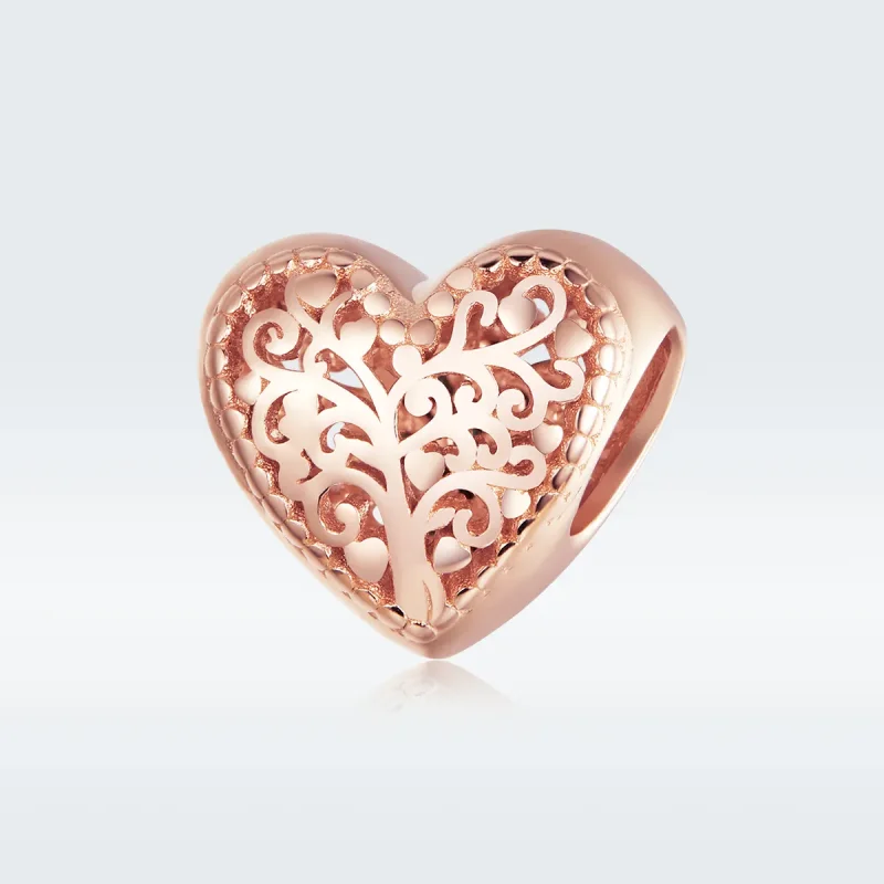 (image for) Pandora Style Rose Gold Charm, Rose Family Tree - BSC215 - View 5
