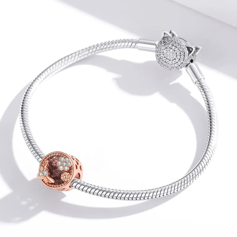 (image for) Pandora Style Rose Gold Charm, Secret Garden - BSC389 - View 3