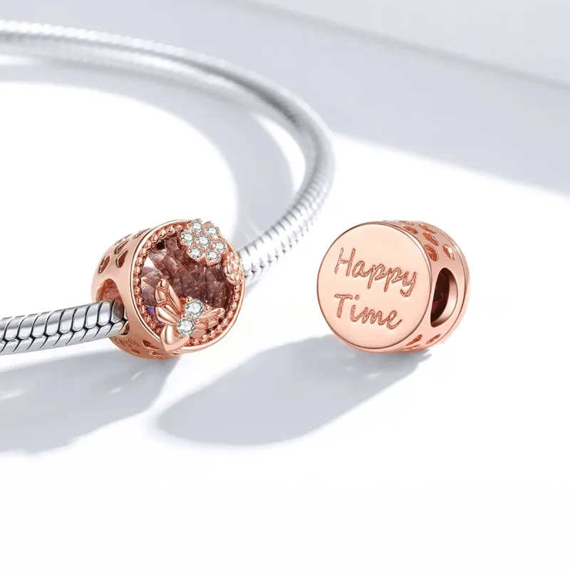 (image for) Pandora Style Rose Gold Charm, Secret Garden - BSC389 - View 4