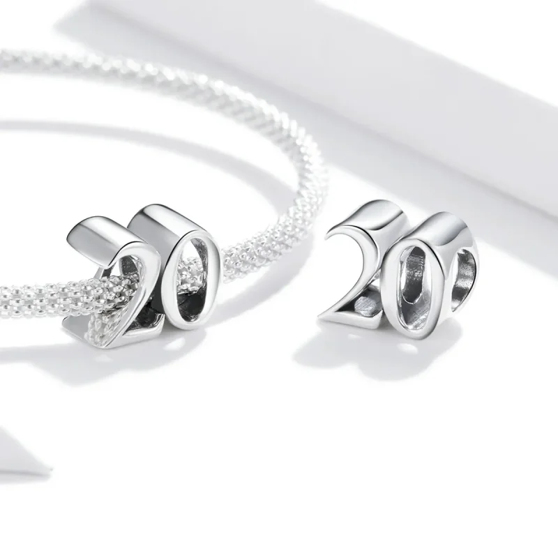(image for) Pandora Style Silver Charm, 20Th Anniversary - SCC1623 - View 4