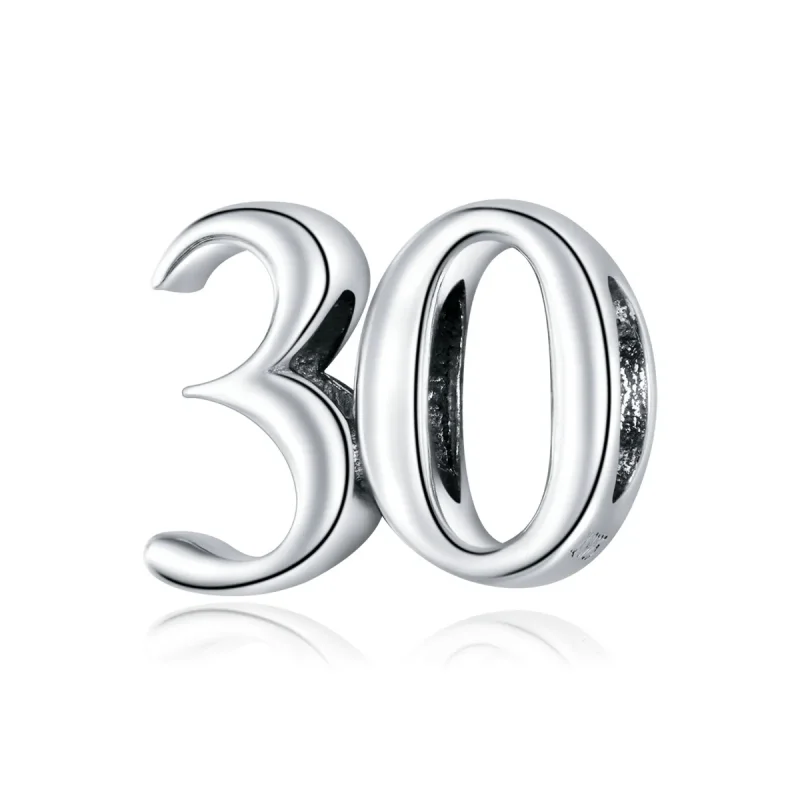 (image for) Pandora Style Silver Charm, 30Th Birthday - SCC1622 - Product Image