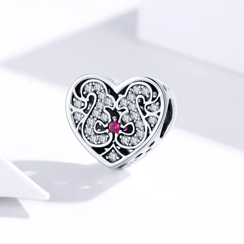 (image for) Pandora Style Silver Charm, Always In My Heart - SCC1415 - View 2