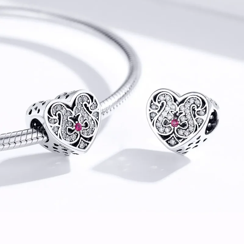 (image for) Pandora Style Silver Charm, Always In My Heart - SCC1415 - View 4