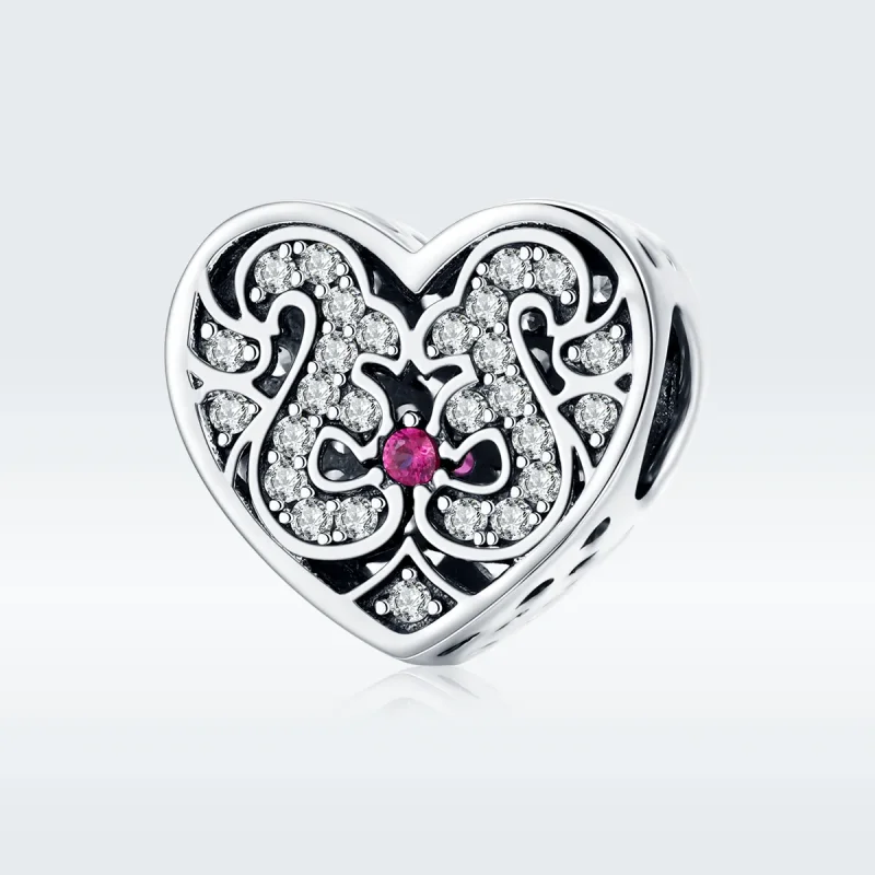 (image for) Pandora Style Silver Charm, Always In My Heart - SCC1415 - View 5