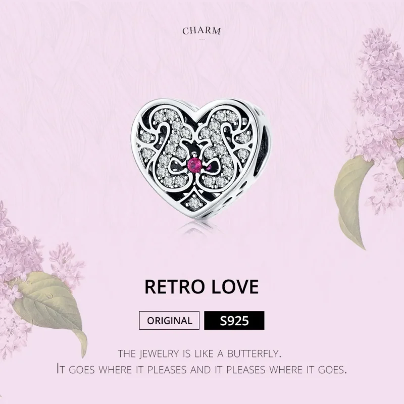 (image for) Pandora Style Silver Charm, Always In My Heart - SCC1415 - View 6