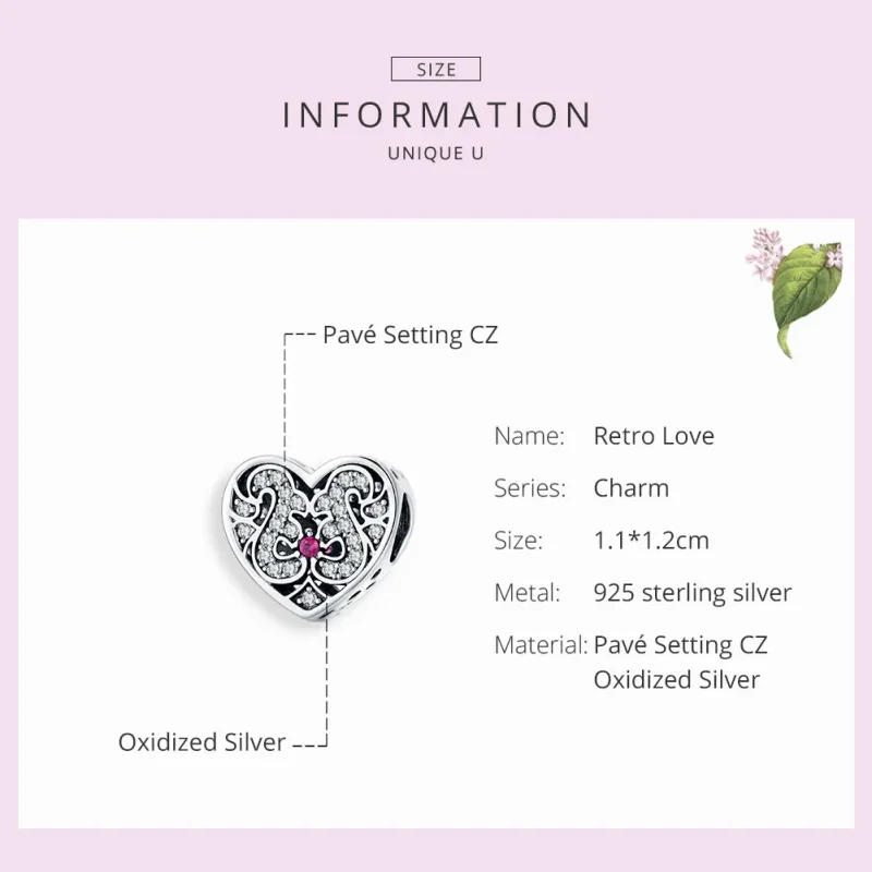 (image for) Pandora Style Silver Charm, Always In My Heart - SCC1415 - View 7