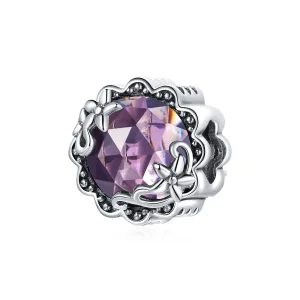 (image for) Pandora Style Silver Charm, Amethyst Pattern - SCC1796
