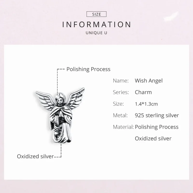 (image for) Pandora Style Silver Charm, Angel of Love - BSC314 - View 6