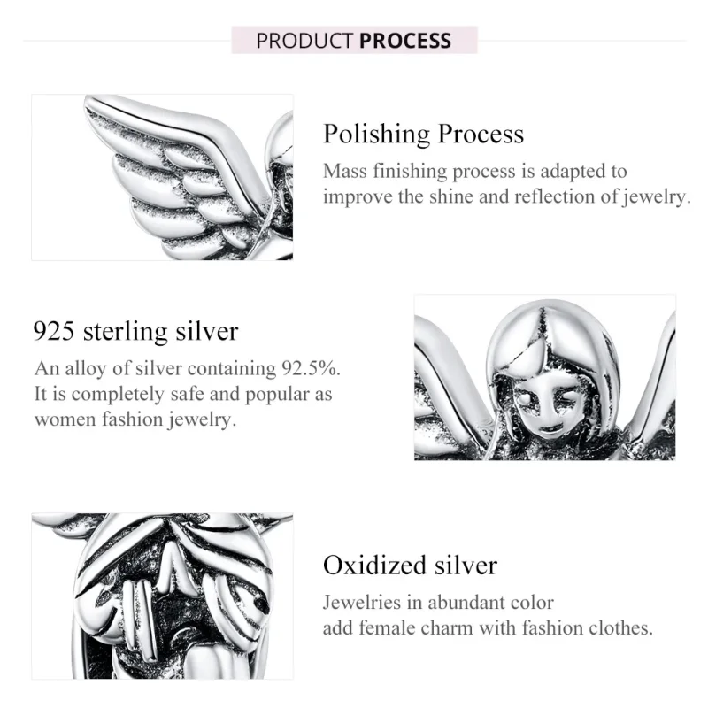 (image for) Pandora Style Silver Charm, Angel of Love - BSC314 - View 7
