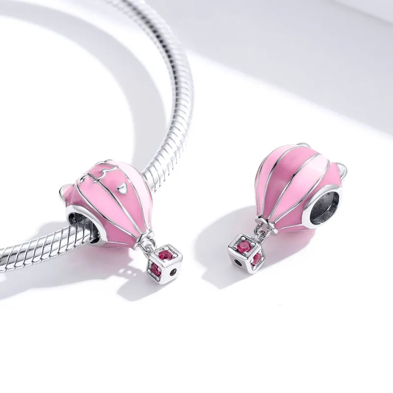 (image for) Pandora Style Silver Charm, Animal Ballon, Pink Enamel - SCC1378 - View 2