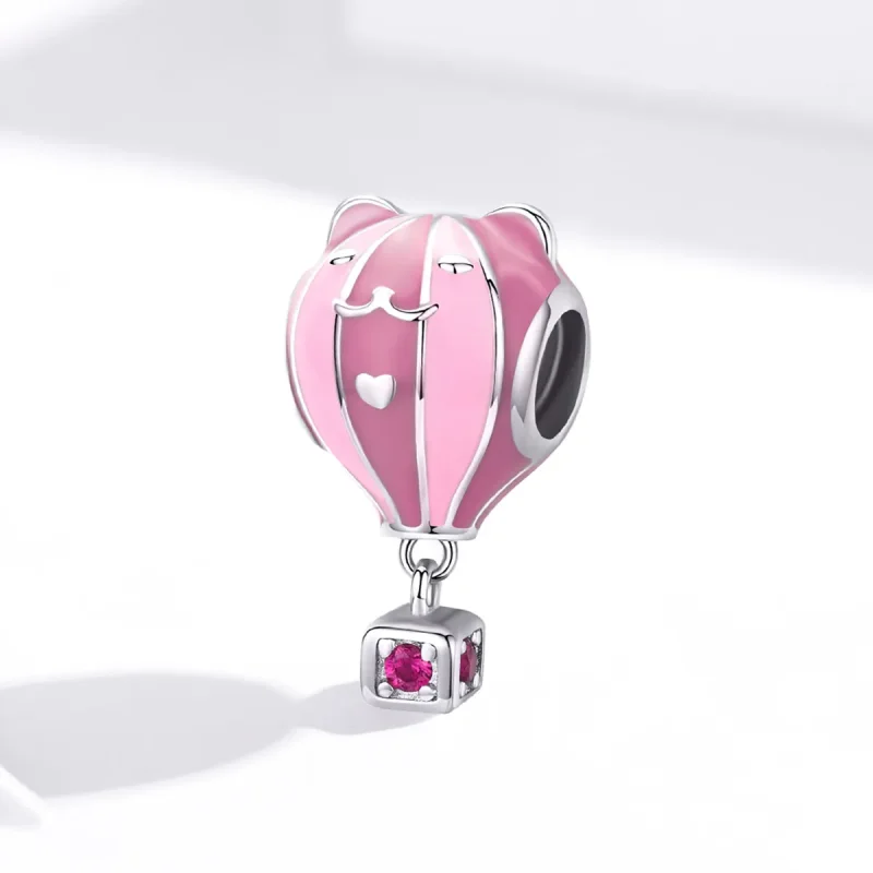 (image for) Pandora Style Silver Charm, Animal Ballon, Pink Enamel - SCC1378 - View 3