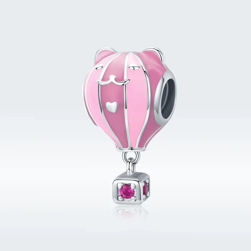 (image for) Pandora Style Silver Charm, Animal Ballon, Pink Enamel - SCC1378 - View 5