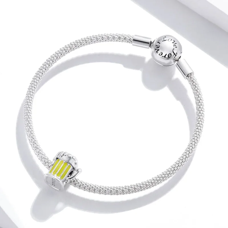 (image for) Pandora Style Silver Charm, Anniversary, Yellow Enamel - SCC1671 - View 3