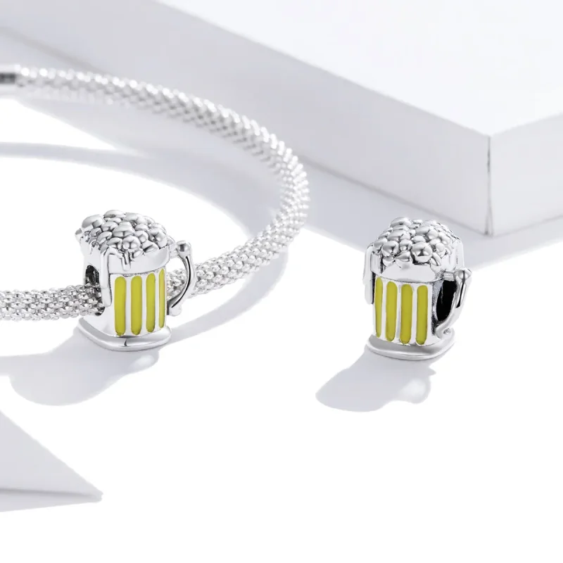 (image for) Pandora Style Silver Charm, Anniversary, Yellow Enamel - SCC1671 - View 4