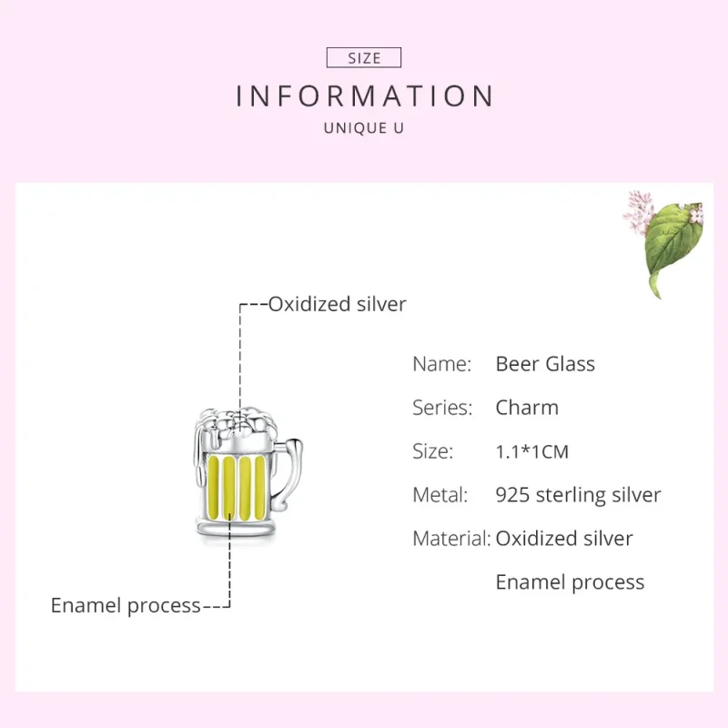 (image for) Pandora Style Silver Charm, Anniversary, Yellow Enamel - SCC1671 - View 7