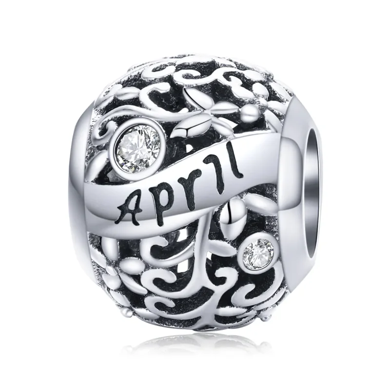 (image for) Pandora Style Silver Charm, April Birthstone - SCC1385-4 - Product Image