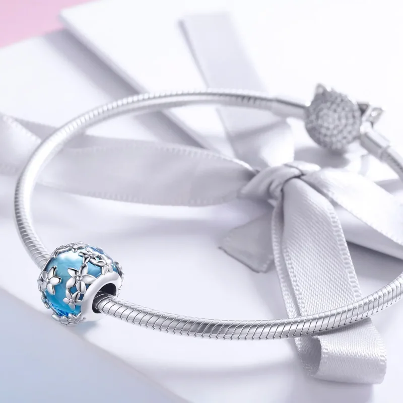 (image for) Pandora Style Silver Charm, Aquamarine Daisy's Confession - SCC878 - View 3