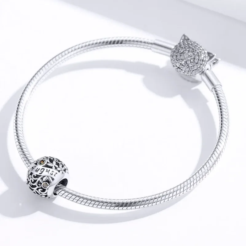 (image for) Pandora Style Silver Charm, August Peridot Birthstone - SCC1385-8 - View 2