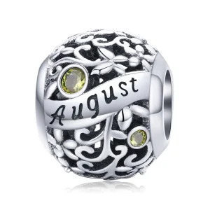 (image for) Pandora Style Silver Charm, August Peridot Birthstone - SCC1385-8